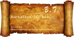 Bartalics Tóbia névjegykártya
